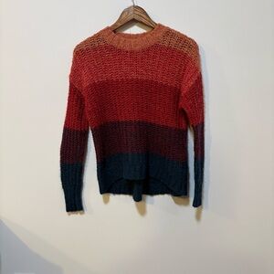 American Eagle XS Colorblock Chunky Knit Sweater Indie Cozy Soft Grunge Fall